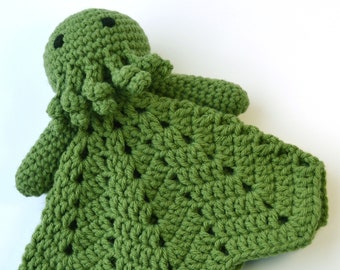 Cthulhu Blanket Lovey - Security Blanket - Cuddle Toy - Lovie - MADE TO ORDER