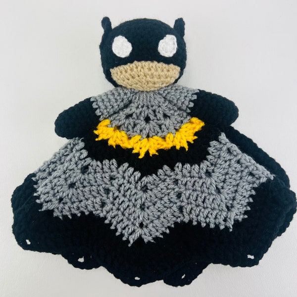 Bat Hero Blanket Lovey - Security Blanket - Cuddle Toy - Lovie - Baby Shower Gift - MADE TO ORDER
