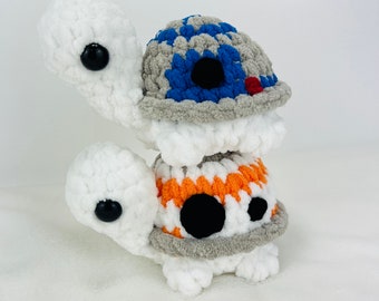 Turtle Droid crochet turtle plush 5” - small robot turtle stuffed animal- nerdy plushie for kids and adults