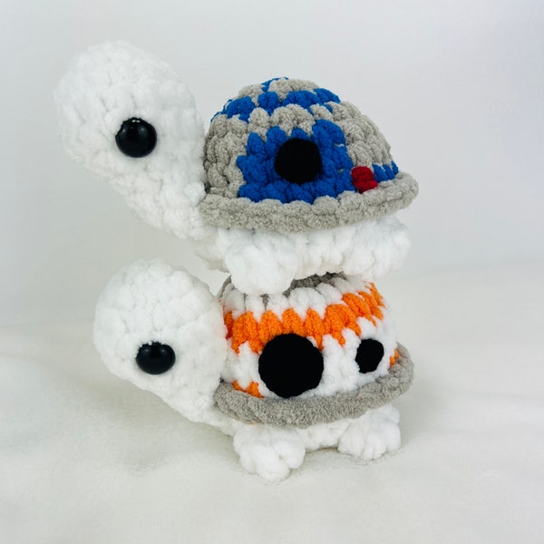 Turtle Droid crochet turtle plush 5” - small robot turtle stuffed animal- nerdy plushie for kids and adults