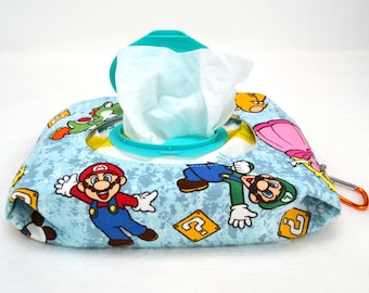 Plumber Brothers Baby Wipes Holder for Soft Wipes Packages - Refillable Zipper Pouch - Diaper Bag Accessory - Wet Wipes Pouch