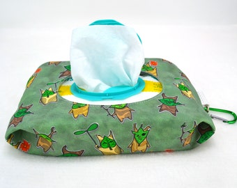 Tree Sprites Baby-Feuchttücher-Halter für weiche Feuchttücher-Pakete – nachfüllbare Reißverschlusstasche – Wickeltaschen-Zubehör – Feuchttücher-Beutel