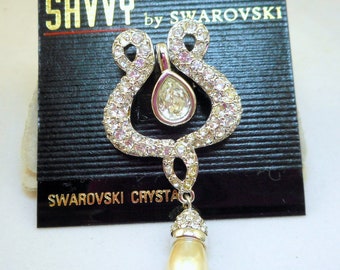 NOS Savvy by Swarovski Lyre Pin - MOC