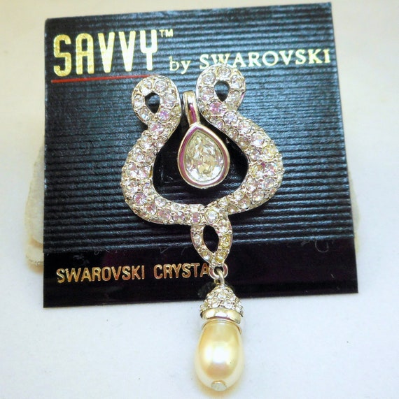 NOS Savvy by Swarovski Lyre Pin - MOC