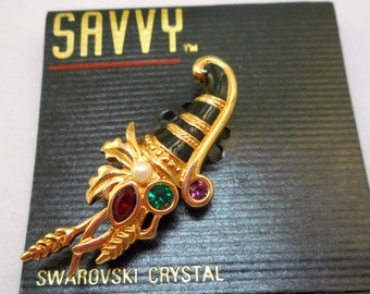 Vintage Savvy by Swarovski Cornucopia Pin - MOC