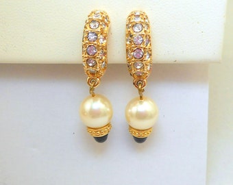 Vintage Swarovski Pearl Drop Earrings