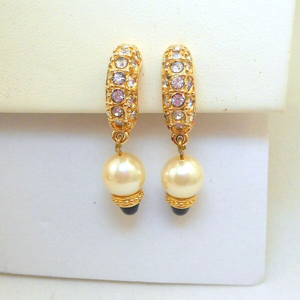 Vintage Swarovski Pearl Drop Earrings