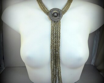 Heidi Days Long Smoky Gray Beaded Necklace - Runway Worthy