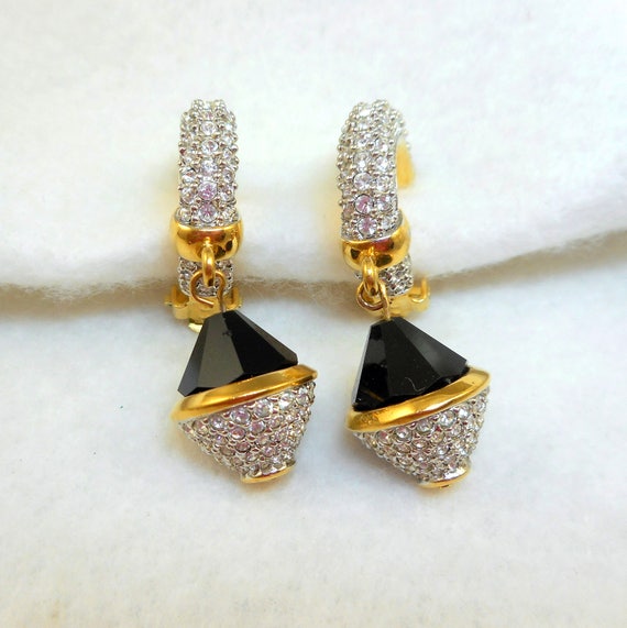 Swarovski Crystal/Black Earrings