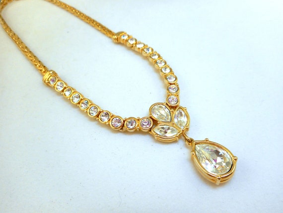 Swarovski Rhinestone Teardrop Necklace - image 1