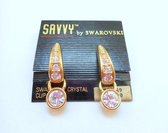 NOS Savvy by Swarovski Rhinestone Drop Earrings