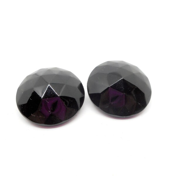 Faceted Black Glass Earrings