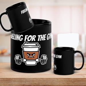 Gym Coffee Mug - &quot;Fueling for the Gym&quot; - Funny Fitness Gift - Weightlifting & Bodybuilding Coffee Cup - Gym Motivation - 11oz