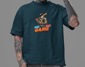 Atletisch honkbal-T-shirt, T-shirt met waaier, casual sportshirt, trendy uniseks top, weekendkleding