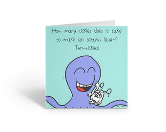 Funny Octopus Greeting Card: Joke Gift for Sea Animal Lover (Digital Download)