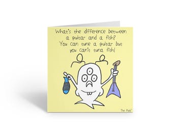 Funny Guitar Joke Card: Hand Illustrated Gift (PDF & JPG)