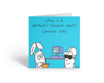 Computer Joke Greeting Card: Funny Geek Gift (PDF & JPG)