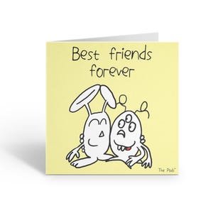 Biglietto d'auguri stampabile Best Friends Forever, simpatico biglietto di amicizia per la tua migliore amica, buono regalo per un buon amico, biglietto stampato a mano a casa
