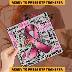 Fight Cancer DTF Transfer, Cancer Awareness Ready to Press, Cancer Warrior Gift Personalized DTF Transfers,  Heat Press, DTF imb561