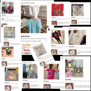 The image is a collage of various images featuring clothing items, accessories, and people. The collage includes images of t-shirts, dresses, and other apparel, as well as images of people and accessories. The collage does not contain any text, and the images are not described in detail.