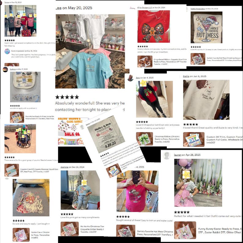 The image is a collage of various images featuring clothing items, accessories, and people. The collage includes images of t-shirts, dresses, and other apparel, as well as images of people and accessories. The collage does not contain any text, and the images are not described in detail.