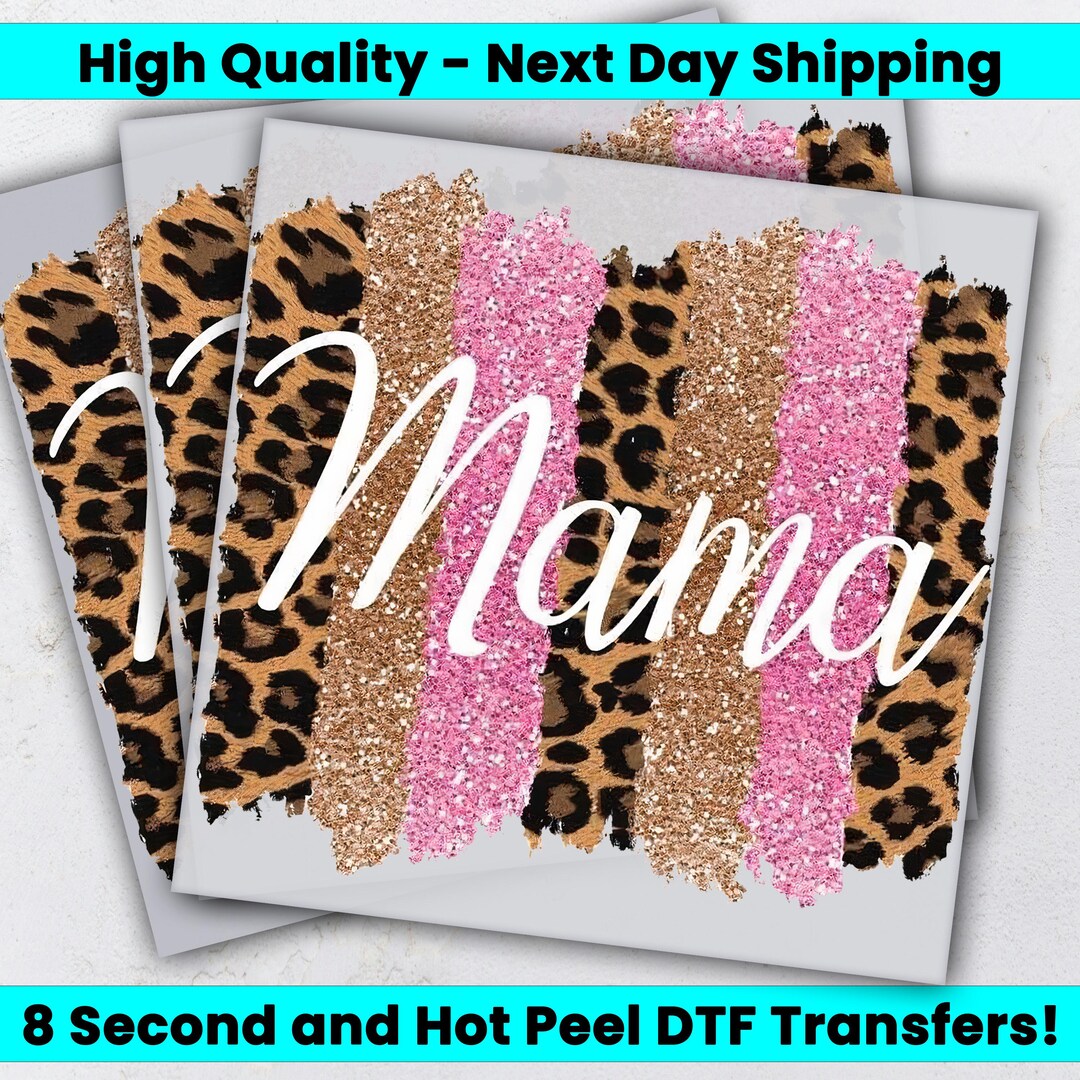Mother's Day, Leopard Design Mama DTF Transfer, Cute Mini Life Ready to ...