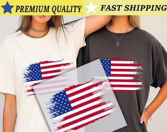 American Flag DTF Transfer for Ready to Press, USA Flag Heat Press Ready, US Flag Dtf Prints