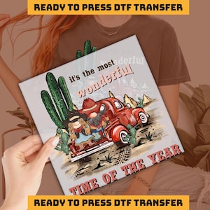 Gnome Xmas And Western Xmas , Christmas Design DTF Transfer, Ready to Press, Personalized DTF Transfers, Heat Press, DTF Transfer, imb240
