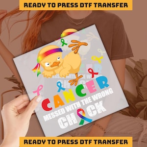 Fight Cancer DTF Transfer, Cancer Awareness Ready to Press, Funny Cancer Warrior Gift Personalized DTF Transfers,  Heat Press, DTF imb566