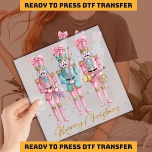 Nutcracker Christmas, Bow, Merry Christmas Design DTF Transfer, Ready to Press, Personalized DTF Transfers, Heat Press, DTF Transfer, imb261
