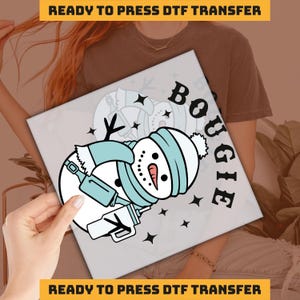 Bougie Snowman Xmas, Christmas Design DTF Transfer, Ready to Press, Personalized DTF Transfers, Heat Press, DTF Transfer, imb493