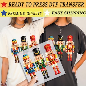 Nutcracker Christmas Design DTF Transfer, Xmas Nutcacker Ready to Press, Glitter Effect DTF Transfers, Xmas Heat Press, Xmas DTF Transfer