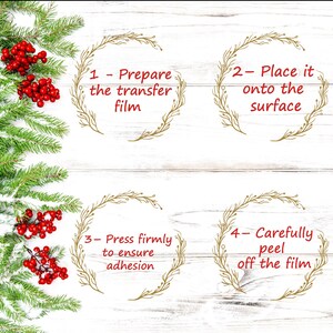 a series of instructions for transferring a film onto a surface, with each instruction accompanied by a numbered step. The instructions are presented in a clear and concise manner, without any redundancy or vague wording.