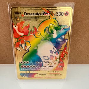 Dracaufeu Or Brillante VMAX - Carte Pokémon en Métal