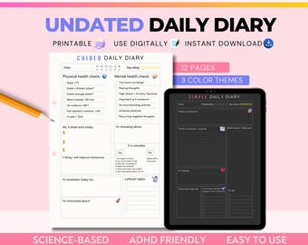 Digital Daily Diary | ADHD Journal 2025 | Goodnotes Minimalist Journal ...