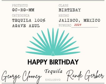 CASAMIGOS Custom Label - Jubiläum, Geburtstagsgeschenk - Instant Download