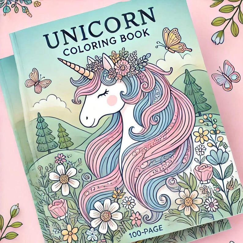 100 Unicorn Coloring Pages for Kids (PDF) - Etsy Canada