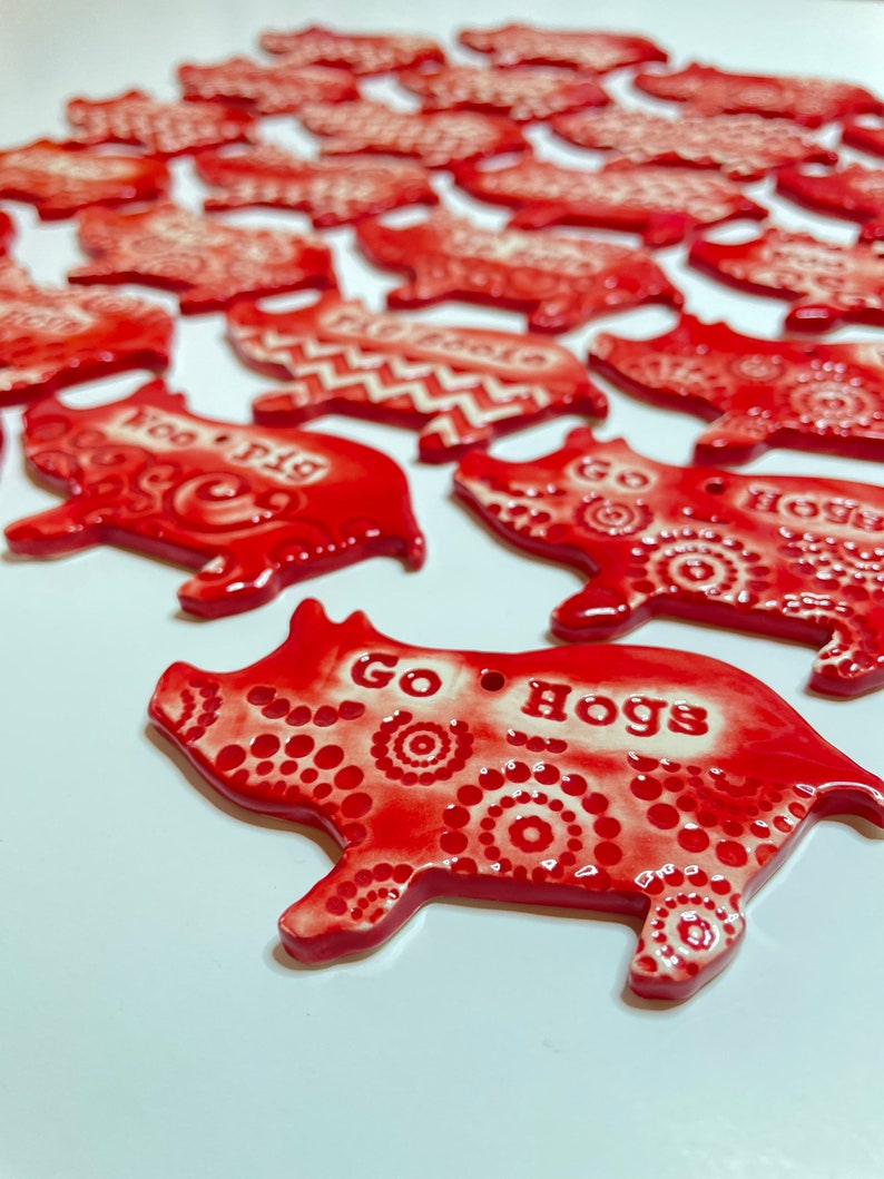 Ceramic Pig Ornament Go Hogs Pig Sooie Woo Pig MADE TO Etsy