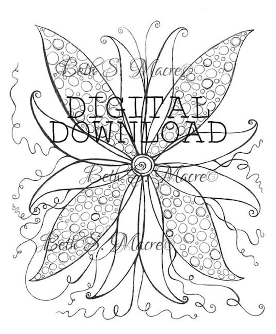 Fleur Coloriage Imprimer Dessin Fleur Forme Dessin Téléchargement Numérique Contour De La Fleur Papillon Contour Fleur Impression Doodle