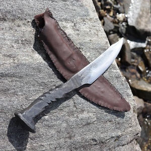 Railroad spike knife hand forged