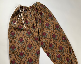 Antique French Tulip Drawstring theatre Costume 1970s Renaissance Fair  Harem Theatrical Baggy Oversized Pants XL