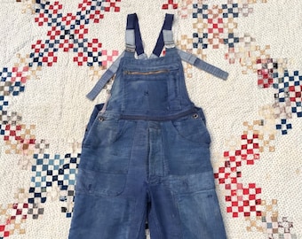 1940s French Moleskin Overalls Le Mont St Michel 32 x 24
