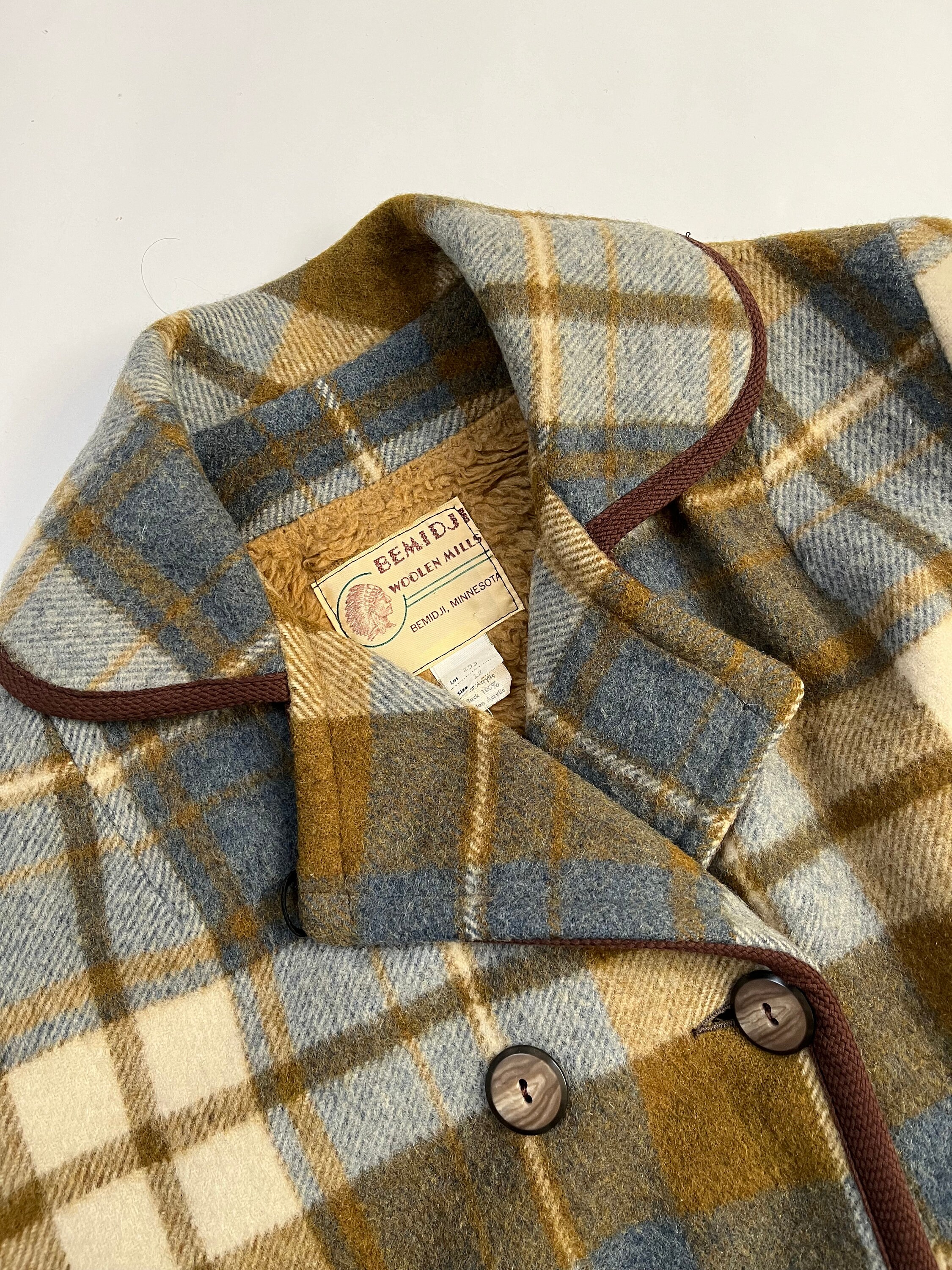 Vintage 1970's Bemidji Woolen Mills Winter Plaid Pea Coat M - Etsy Vintage 1970's Bemidji Woolen Mills Winter Plaid Pea Coat M - Etsy