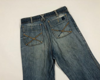 29 X 26 Vintage 1970's Sticky Fingers Denim Wide Leg Pants