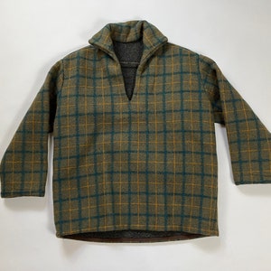 Vintage 1950er | 1960er Jahre Decke Kragen Pullover Shirt Handgemachte Unikat Ooak S