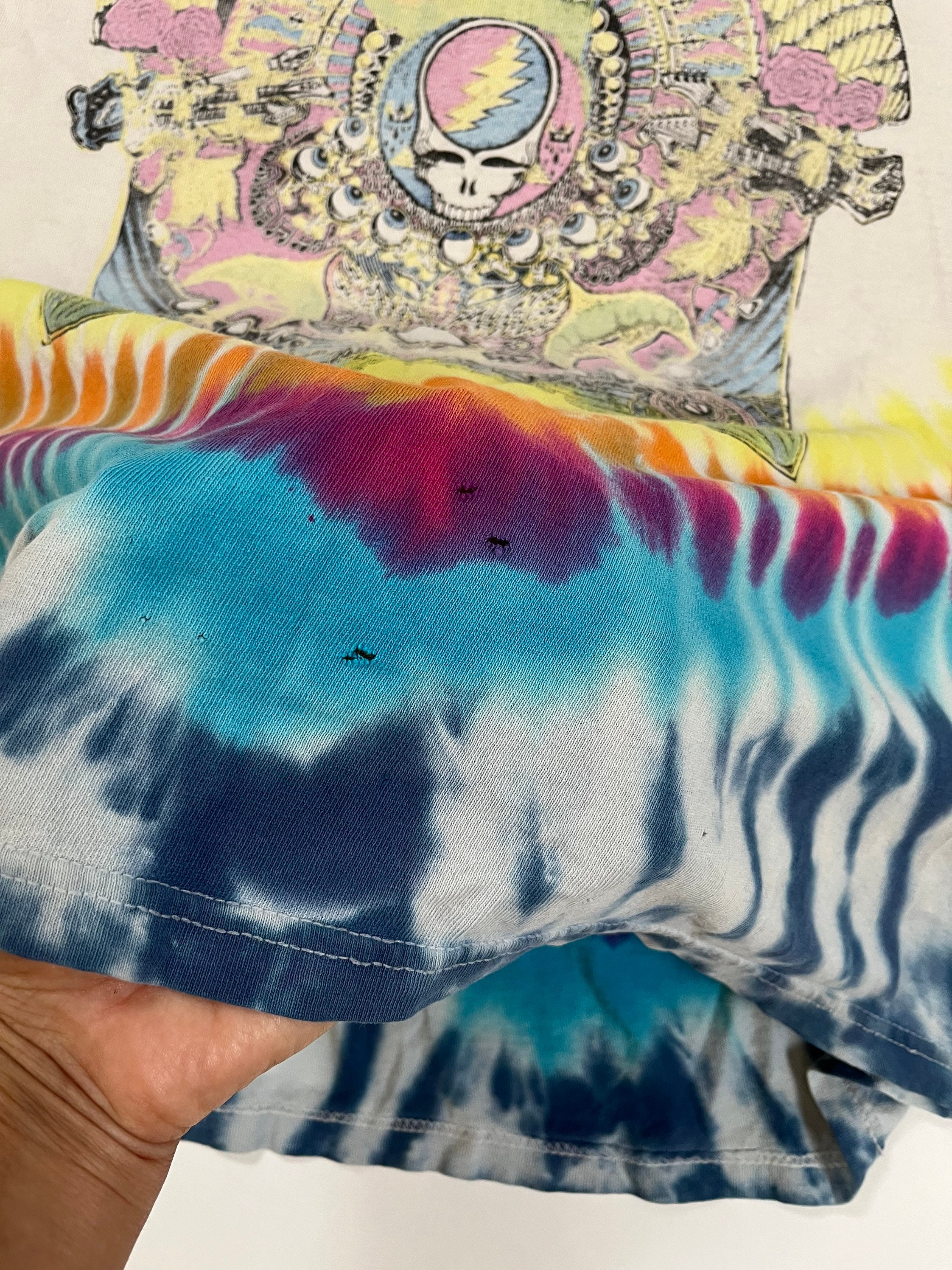 T-shirt Vintage Grateful Dead – Jerry Drip Garcia, Tie Dye, Taglie M/L, Liquid Blue