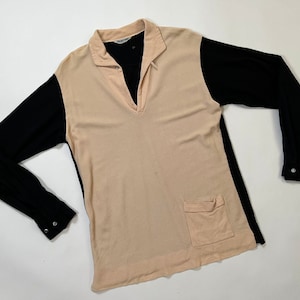 Vintage 1940&#39;s | 1950s Two Tone Gaucho Orlon & Wool Pocket Shirt S/M