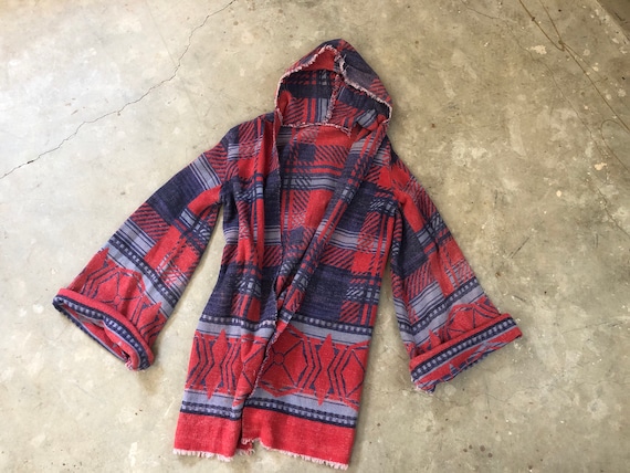 Vintage 1960's Beacon Camp Blanket Reworked Hooded