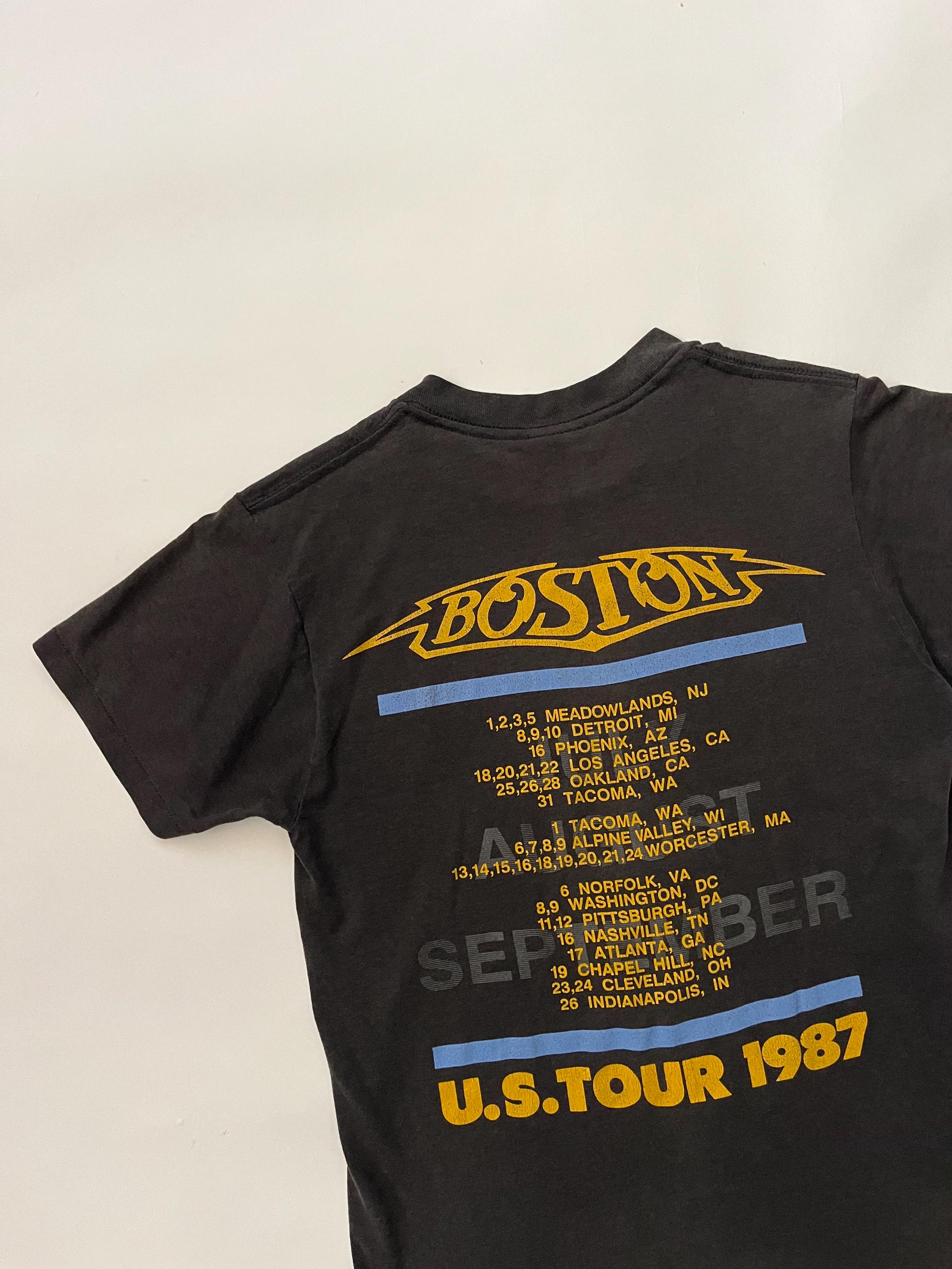 Vintage 1987 Boston US Tour UFO Paper Thin off Black T Shirt S/M
