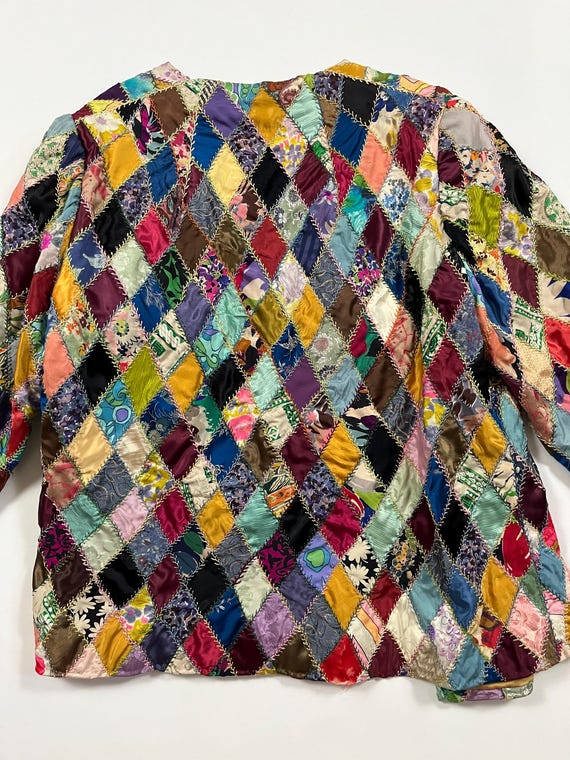Vintage 1960's Patchwork Jacket Antique Crazy Qui… - image 5